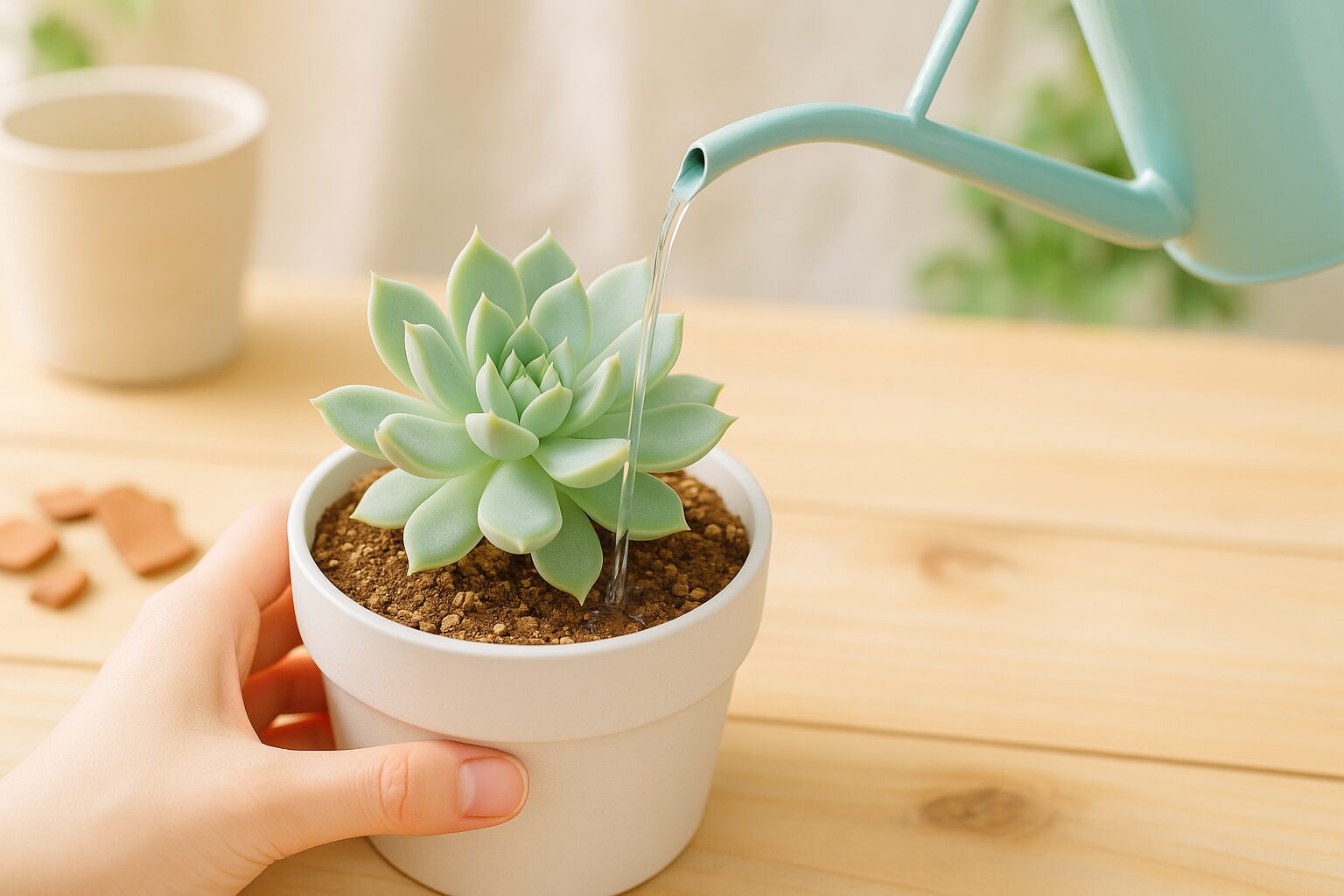 植え替え後の管理の様子